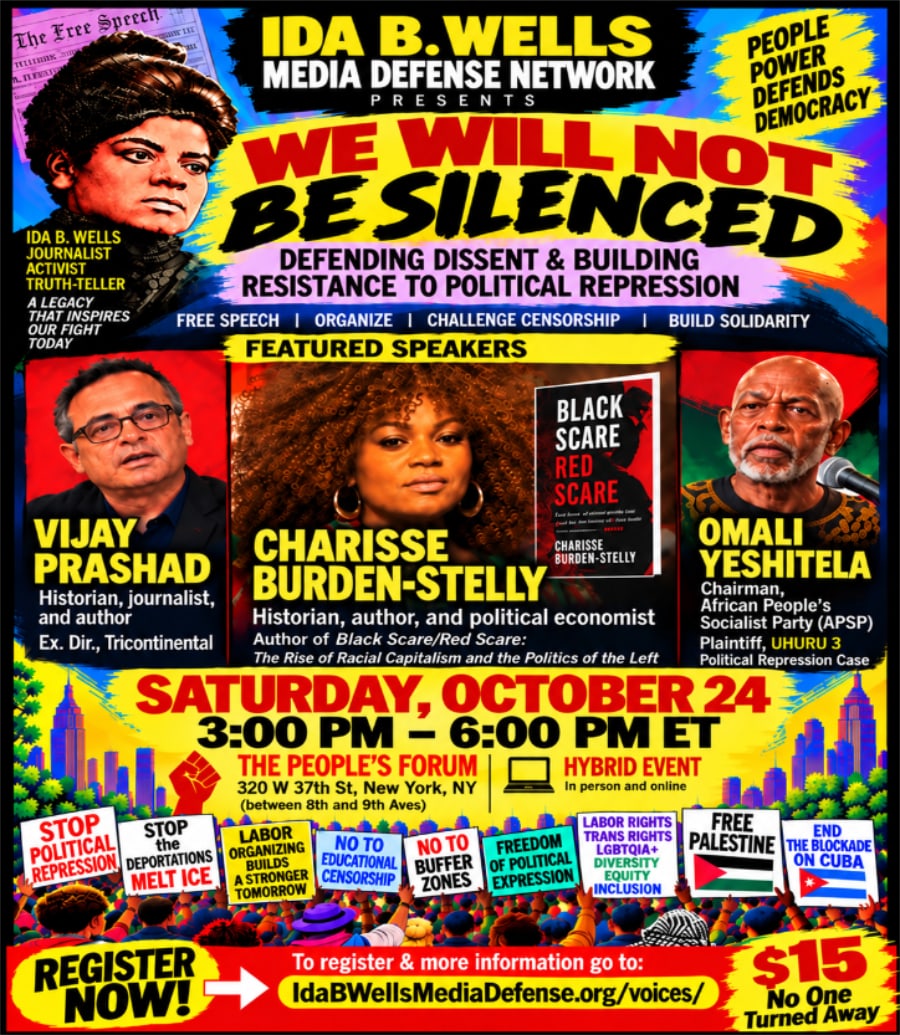 WE WILL NOT BE SILENCED: Defending Dissent & Building Resistance to Political Repression.